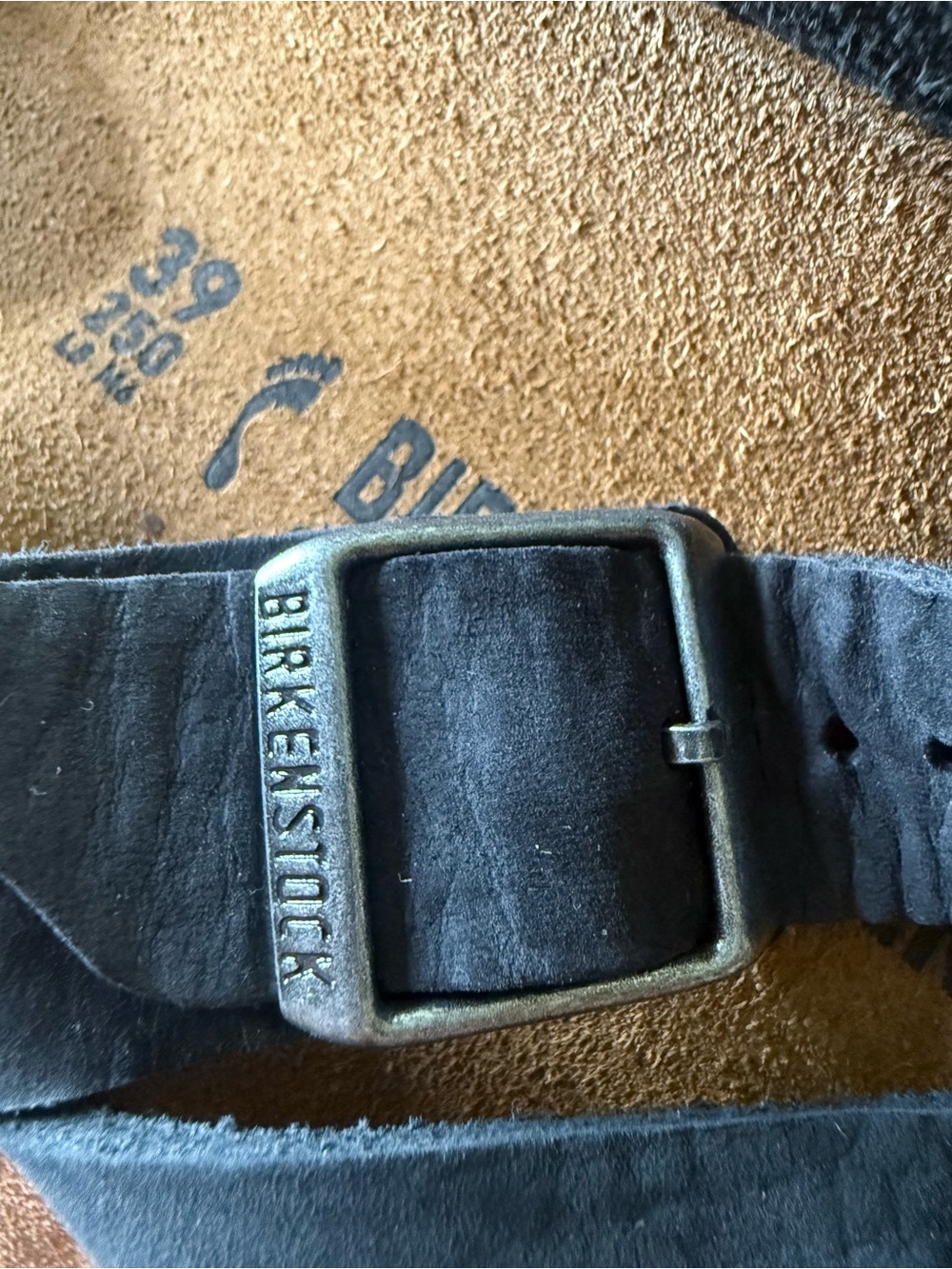 Birkenstock Black Lugano 39 Crisscross Leather Slide Sandals - Picture 2 of 4